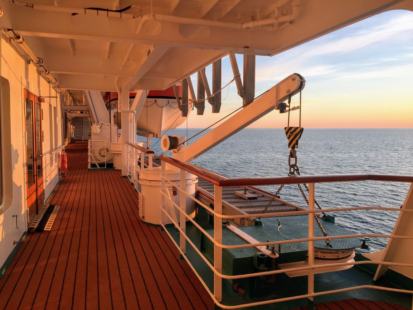 Promenade deck of a cruise ship