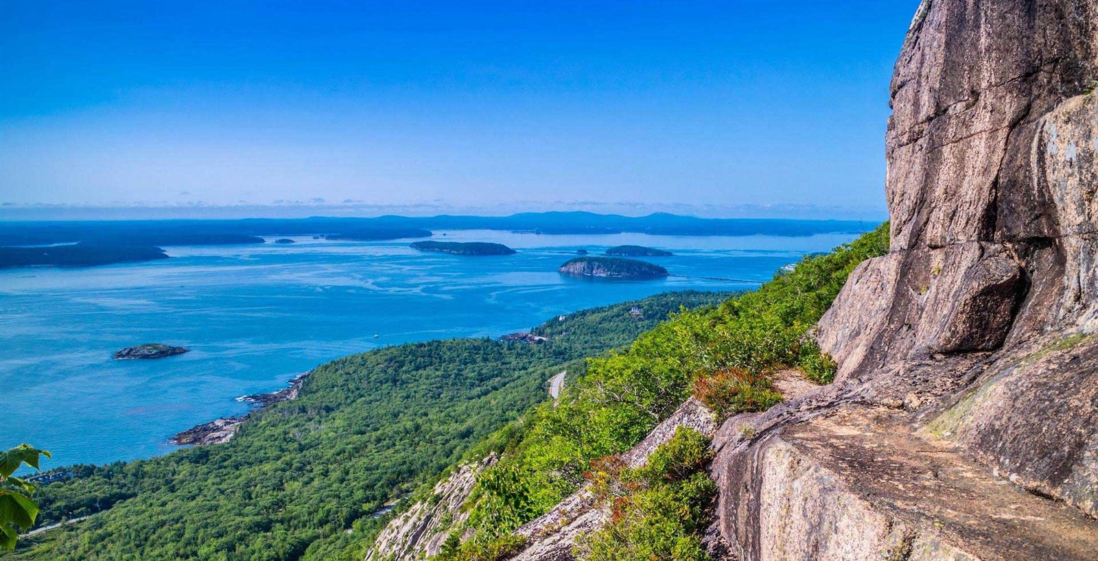 Coastline and islands seen from a cliff